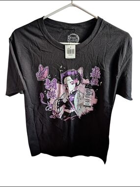 Demon Slayer Shinobu Kocho Graphic Tee Black Medium NWT Hot Topic